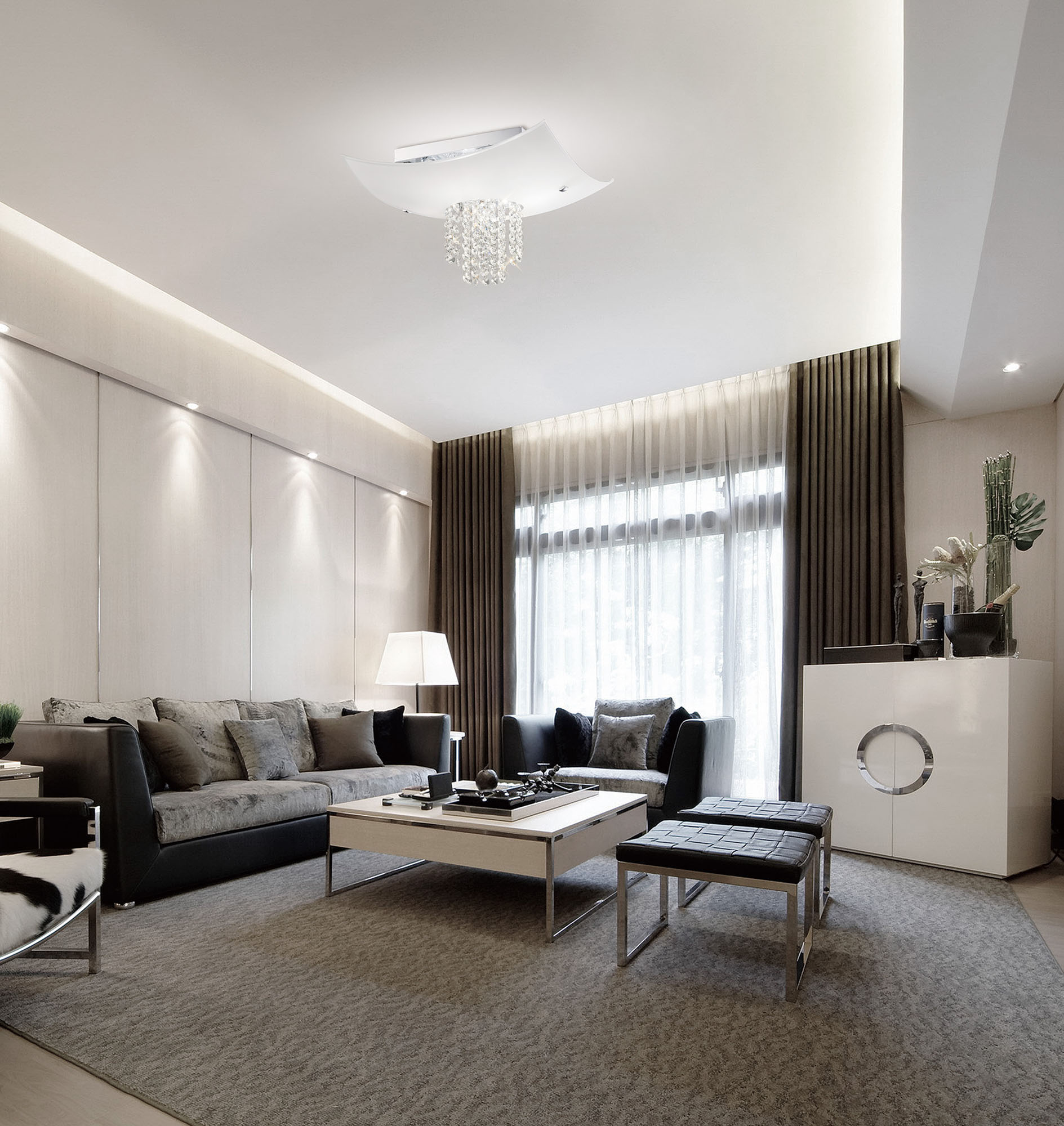 Nyla Crystal Ceiling Lights Diyas Ringed & Square Crystal Fittings Nyla Crystal Ceiling Lights Diyas Ringed & Square Crystal Fittings